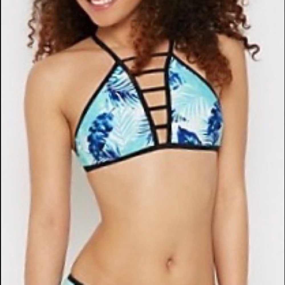 Tropical High Neck bikini top